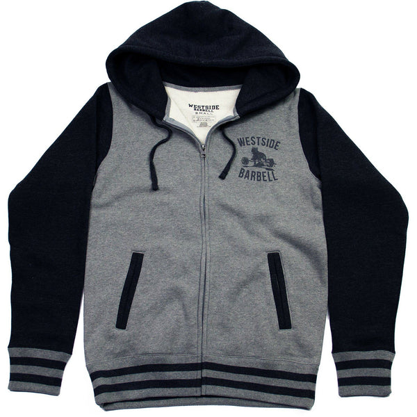 WSBB Mens Varsity Style Full Zip Hooded Sweatshirt | Westside